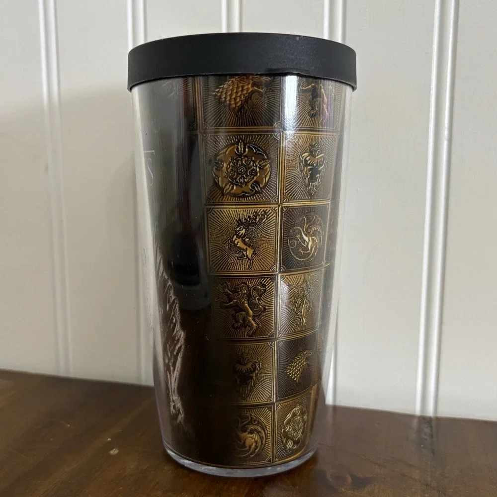 Tervis Game Of Thrones 24 oz Insulated Tumbler Double Wall Insulated Black Lid